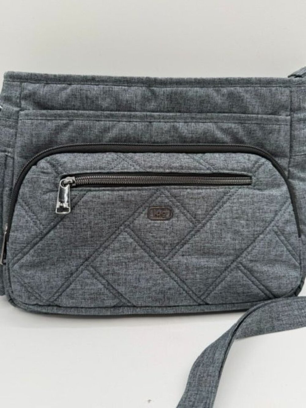 Lug Shimmy SE Heather Grey Quilted Crossbody RFID Organizer Travel Purse + Extra - Picture 3 of 11